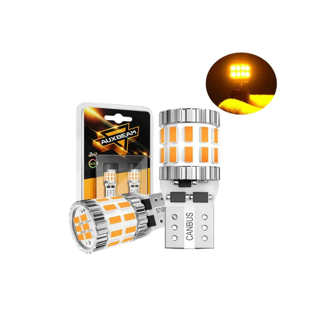 168 2825 W5W T10 LED License Plate/Side Marker/Interior Light Bulbs 3W 400% Brighter Canbus Error Free Amber B1 Series | 2 Bulbs