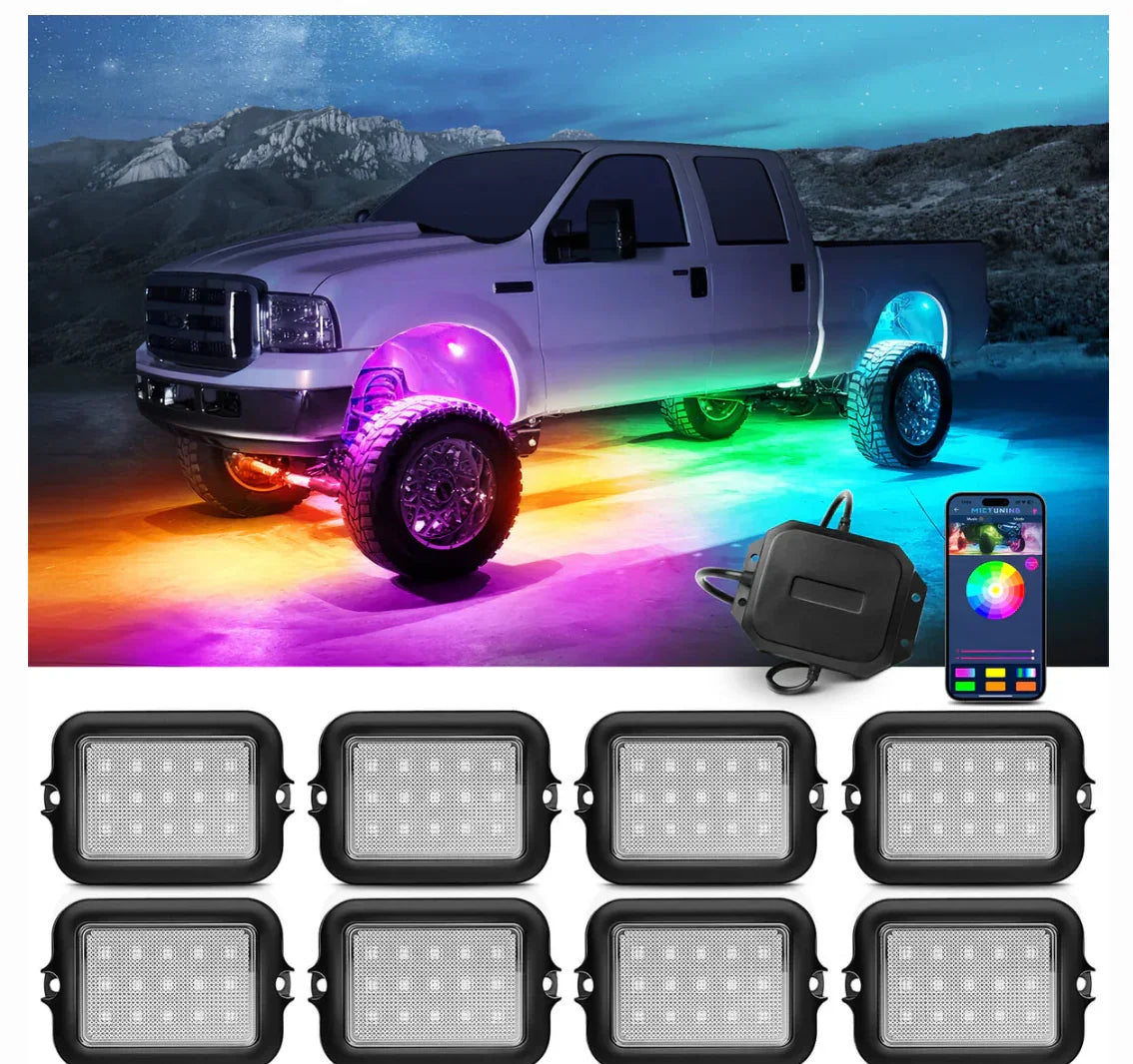 Y1 RGB+IC Dream Color LED Rock Lights Kit, 8 Pods