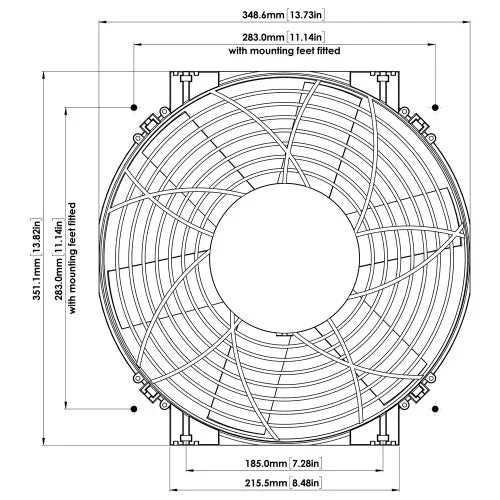 14" SLIMLINE THERMATIC® ELECTRIC FAN (12 VOLT) (PART #0164)-مروحة سيارة (12 فولت)