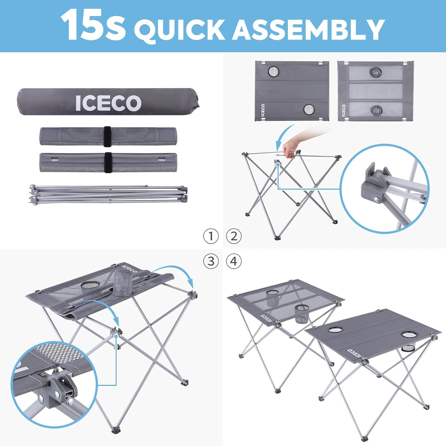 ICECO Portable Folding Camping Table طاولة تخييم