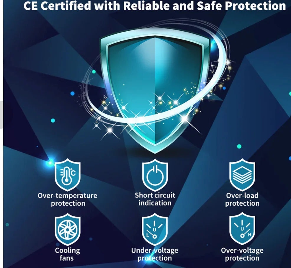 3000W 12V to 230V/240V Pure Sine Wave Inverter With English Standard Socket (with UPS Function)محول طاقة