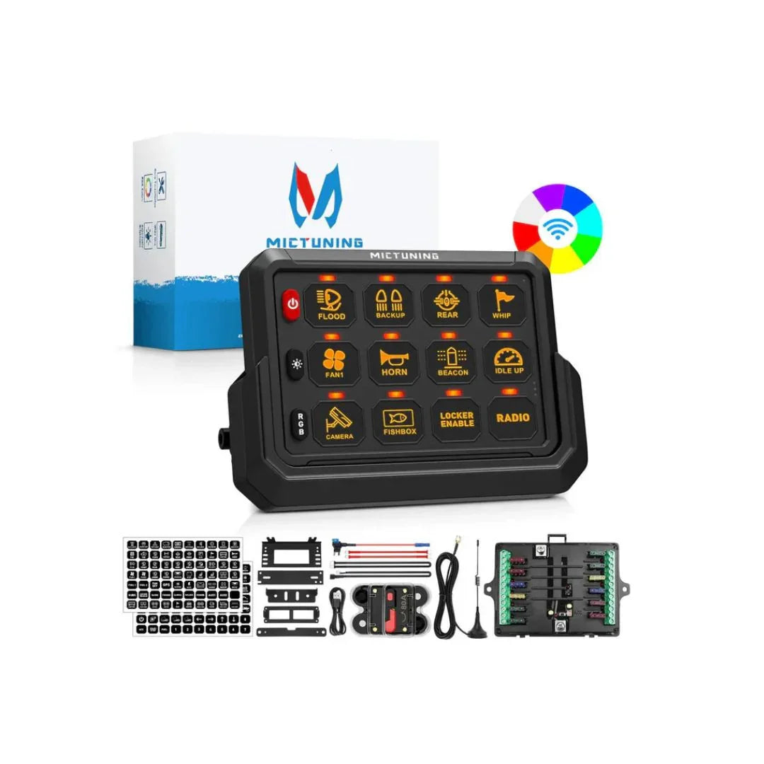 لاسلكي /١٢ دقمةWireless Cordless 12 Gang RGB Switch Panel P1s-AC, Adjustable RGB Colors Brightness, Multifunction Switch