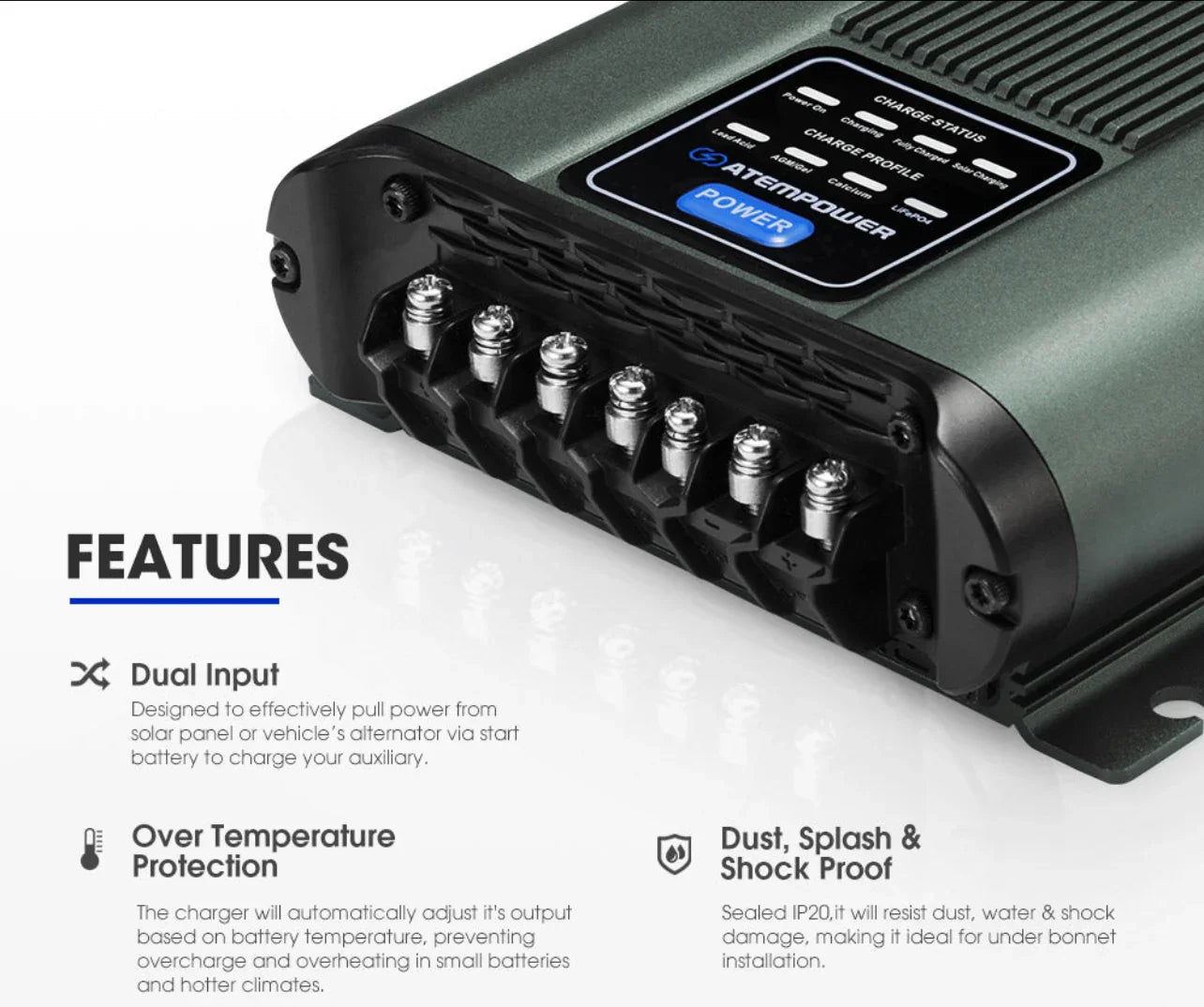 12V 40A DC To DC Battery Charger MPPT System Kit Isolator Dual Battery