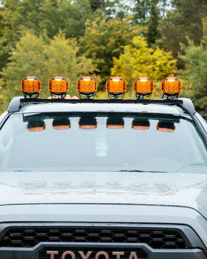ليت 5 انش V-MAX Series | 5 Inch 168W 16440LM Spot Beam Side Shooter LED Square Pod Lights with Amber DRL