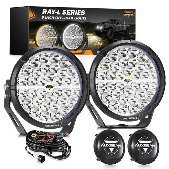 كشاف - RAY-L Series | 9 Inch 318W 34180LM Dual DRL Offroad LED Driving Lights