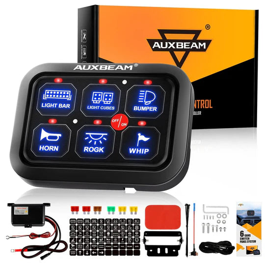لوح مفاتيح - Single Series 6 Gang (BC60) LED Switch Panel, Off Road Light Controller (Blue)