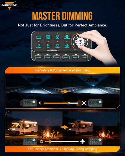 KS-80 Knob RGB With remote Switch Panel MAX 120A ,Light Dimming, Dynamic Chase, Four