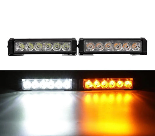 2 PC \ 12W LED STROBE LIGHT EMERGENCY WARNING SIDE MARKER GRILLE FLASHING (AMBER/WHITE)