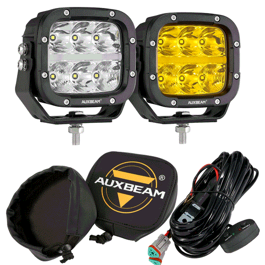 5 INCH 132W WHITE/AMBER LED PODS WITH AMBER DRL