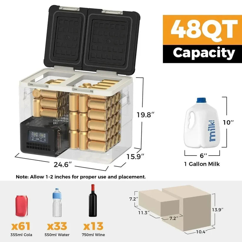 ثلاجة ومجمدة السيارات الكهربائية ست باور DT45 بمزلاق بطارية (12 فولت) | Setpower DT45 Car