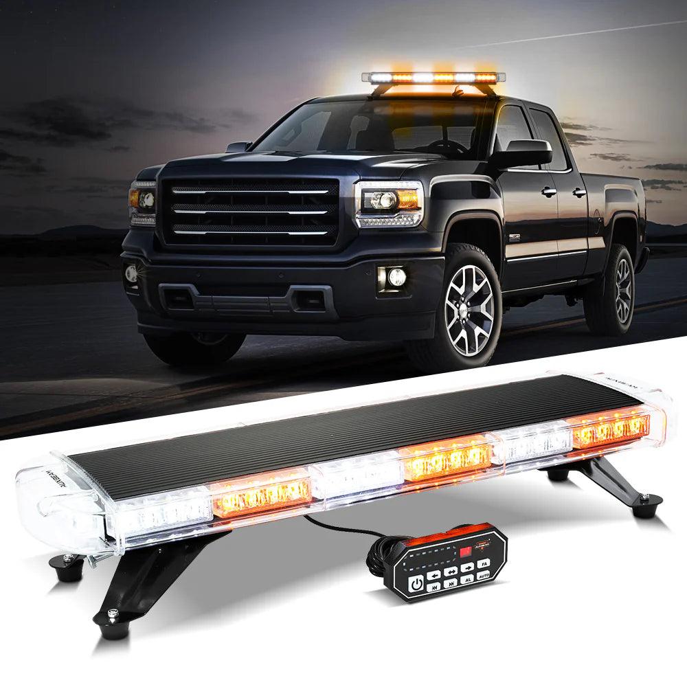 31.5" ROOFTOP STROBE FLASHING LIGHT BAR WITH MOUNTING BRACKETS 20 FLASHING MODES EMERGENCY SAFETY WARNING CAUTION BEACON LIGHTS