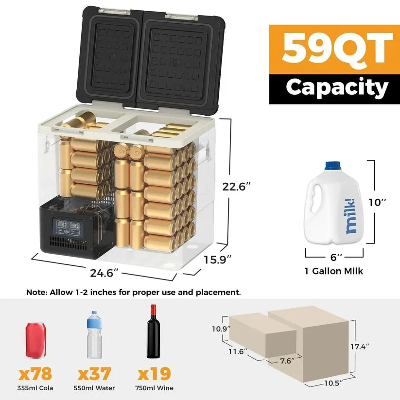 ثلاجة ومجمدة السيارات الكهربائية ست باور DT55 بمزلاق بطارية (12 فولت) | Setpower DT55 Car