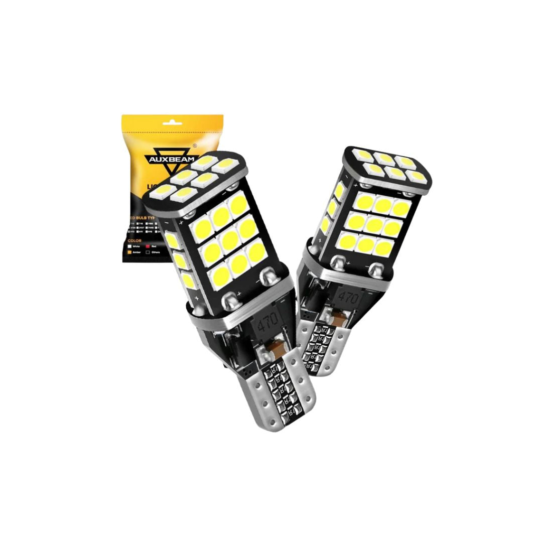 912 921 T15 W16W LED BACK-UP/BRAKE/TAIL LIGHT BULBS 10W 300% HIGH BRIGHTNESS CAN-BUS ERROR FREE 6500K WHITE | 2 BULBS #XD000292