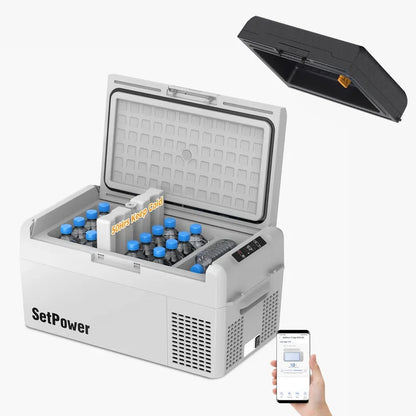 ثلاجة ومجمدة السيارات الكهربائية ست باور RF20 لرحلات تسلا (21 كوارت / 20 لتر) | Setpower RF20 Car