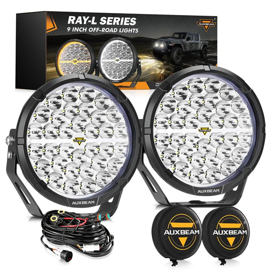 كشاف - RAY-L Series | 9 Inch 318W 34180LM Dual DRL Offroad LED Driving Lights