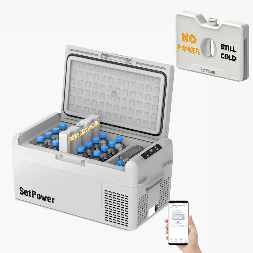 ثلاجة ومجمدة السيارات الكهربائية ست باور RF20 لرحلات تسلا (21 كوارت / 20 لتر) | Setpower RF20 Car
