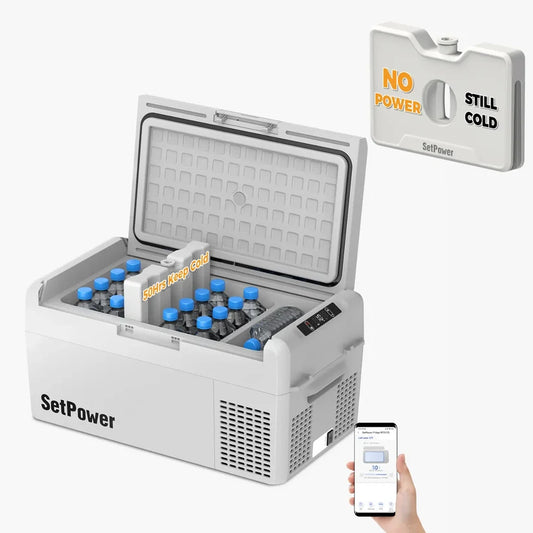 ثلاجة ومجمدة السيارات الكهربائية ست باور RF20 لرحلات تسلا (21 كوارت / 20 لتر) | Setpower RF20 Car
