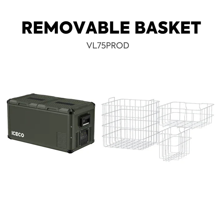79.2QT VL75ProD Olive 12V Heavy Duty Metal Fridge Freezer| ICECO ثلاجة-كرتون مفتوح -Open Box عرض