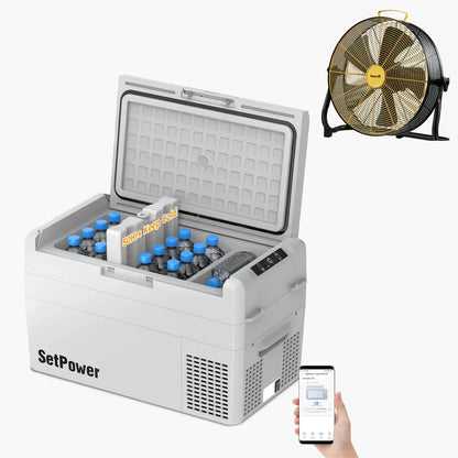 ثلاجة ومجمدة السيارات الكهربائية ست باور RF25 لرحلات تسلا (27 كوارت / 25.5 لتر - 12 فولت) | SetPower RF25 12V