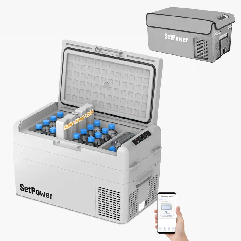 ثلاجة ومجمدة السيارات الكهربائية ست باور RF25 لرحلات تسلا (27 كوارت / 25.5 لتر - 12 فولت) | SetPower RF25 12V