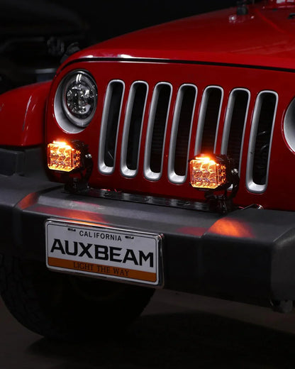 ليت 5 انش V-MAX Series | 5 Inch 168W 16440LM Spot Beam Side Shooter LED Square Pod Lights with Amber DRL