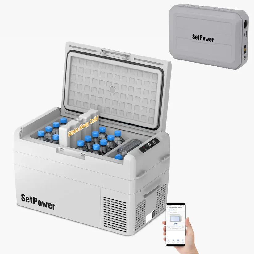 ثلاجة ومجمدة السيارات الكهربائية ست باور RF25 لرحلات تسلا (27 كوارت / 25.5 لتر - 12 فولت) | SetPower RF25 12V