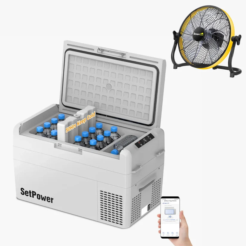 ثلاجة ومجمدة السيارات الكهربائية ست باور RF25 لرحلات تسلا (27 كوارت / 25.5 لتر - 12 فولت) | SetPower RF25 12V
