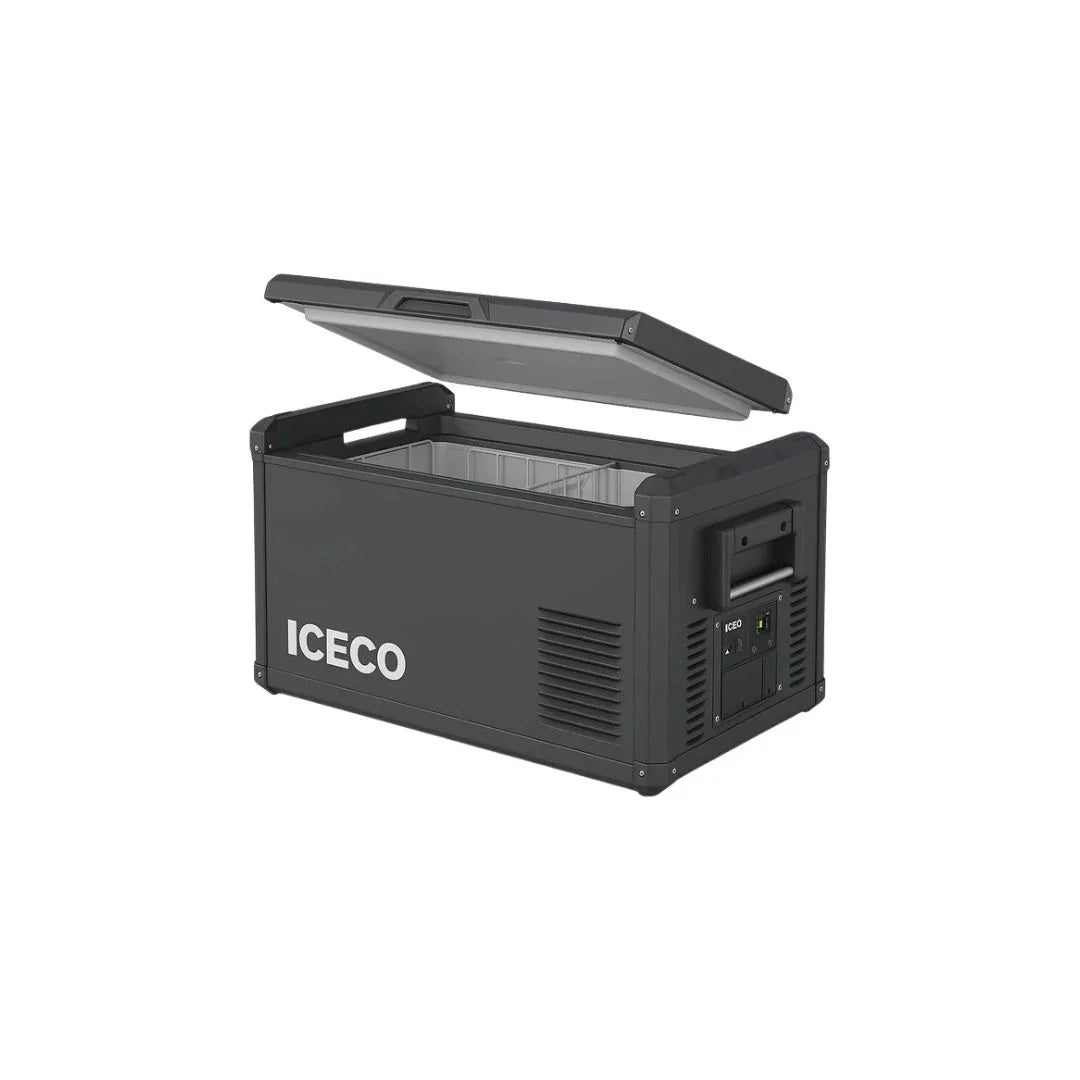ICECO VL35ProS 12v refrigerator, 37Qt/35L Portable Freezer Powered by SECOP, Reversible&Removable Lid, 12/24V DC & 110-240V AC, 0°F to 50°F, 12v Freezer RV Car| With Slide&Battery
