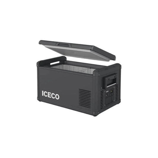 ICECO VL35ProS 12v refrigerator, 37Qt/35L Portable Freezer Powered by SECOP, Reversible&Removable Lid, 12/24V DC & 110-240V AC, 0°F to 50°F, 12v Freezer RV Car| With Slide&Battery
