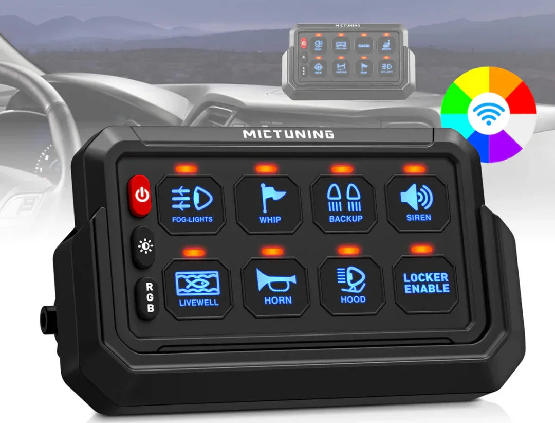 Wireless Cordless 8 Gang RGB Switch Panel P1s-AC, 5-Level Brightness, Multifunction Removable Panel