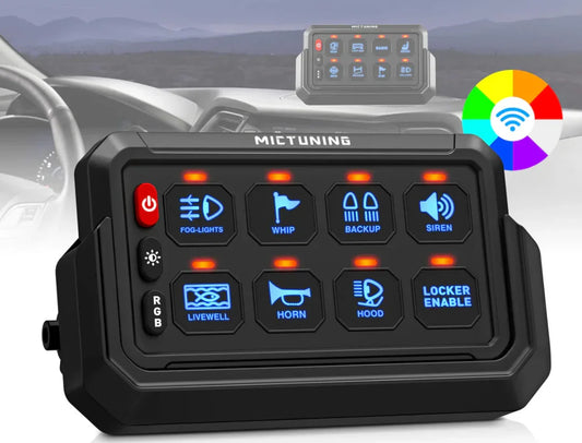 Wireless Cordless 8 Gang RGB Switch Panel P1s-AC, 5-Level Brightness, Multifunction Removable Panel