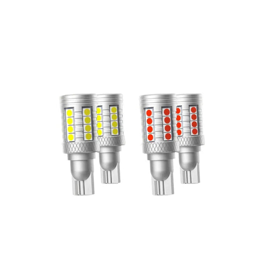 921 912 LED Bulbs Cargo Light High Mount Stop 3rd Brake Light Combo, White & Strobe Red Kit | 4 Bulbs