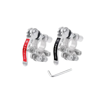 4 Way Battery Terminal Connectors Adjustable, 2PCS Quick Release Disconnect Car Battery Post Clamp