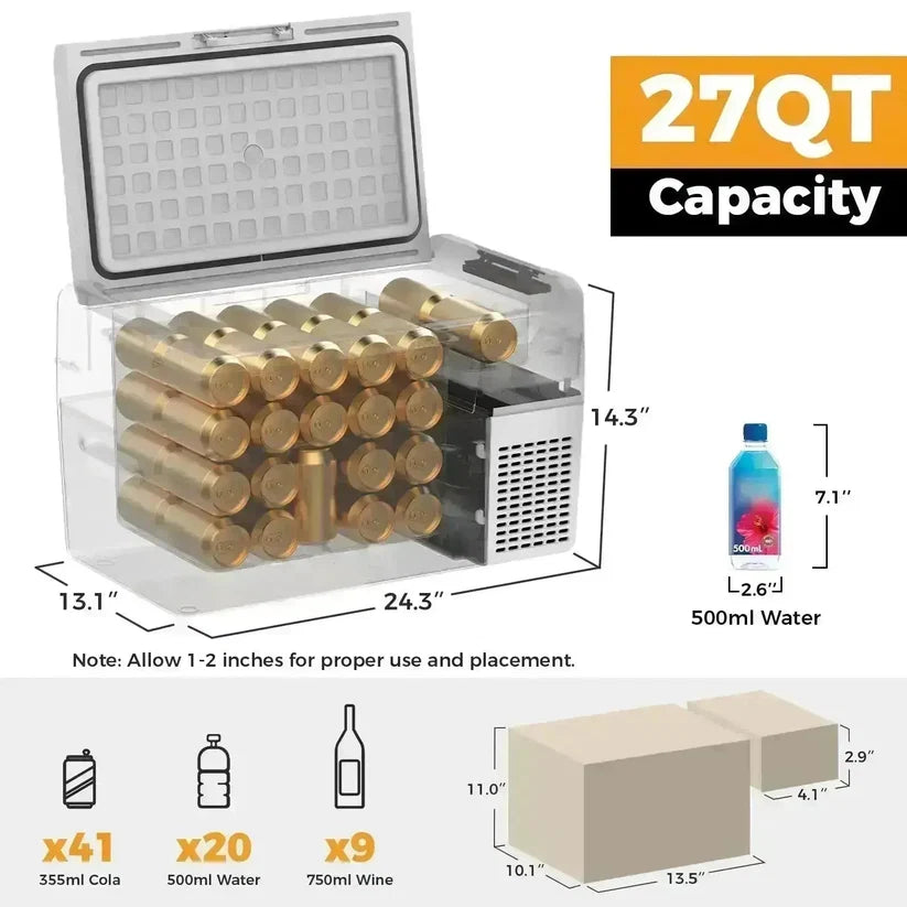ثلاجة ومجمدة السيارات الكهربائية ست باور RF25 لرحلات تسلا (27 كوارت / 25.5 لتر - 12 فولت) | SetPower RF25 12V
