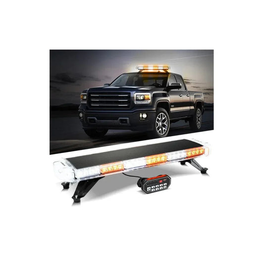 31.5" ROOFTOP STROBE FLASHING LIGHT BAR WITH MOUNTING BRACKETS 20 FLASHING MODES EMERGENCY SAFETY WARNING CAUTION BEACON LIGHTS