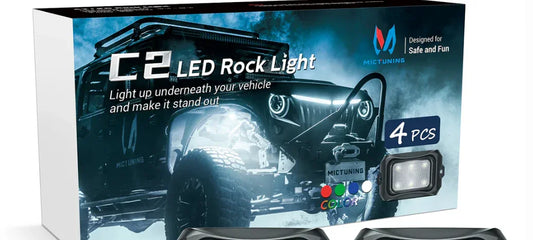 C2 Curved LED Rock Light Pure Sigle Color 4 Pods, White