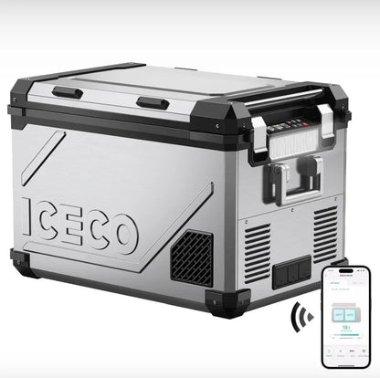58QT APL55 Dual Zone 12 Volt Fridge refrigerator | ICECO - Silver (كرتون مفتوح)