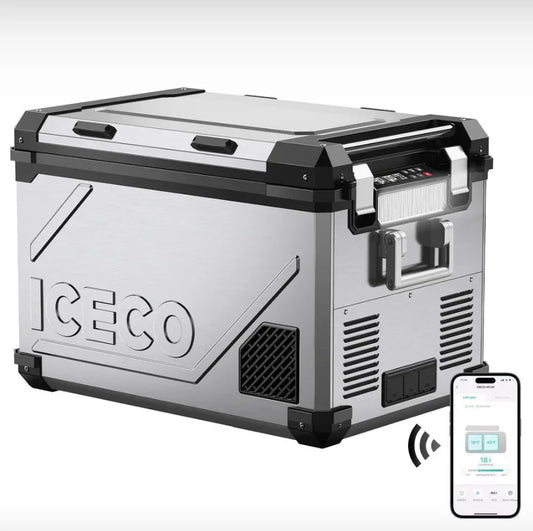 58QT APL55 Dual Zone 12 Volt Fridge refrigerator | ICECO - Silver (كرتون مفتوح)