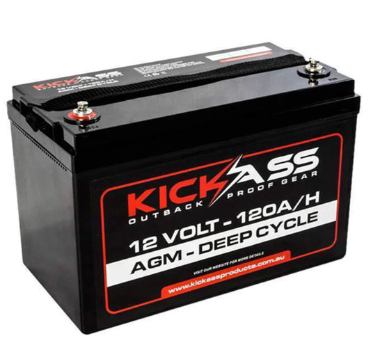 KickAss 12V 120AH Deep Cycle AGM Battery-بطارية إضافية