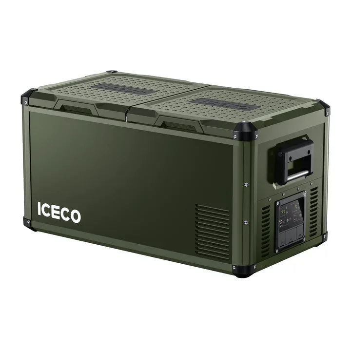79.2QT VL75ProD Olive 12V Heavy Duty Metal Fridge Freezer| ICECO ثلاجة-كرتون مفتوح -Open Box عرض