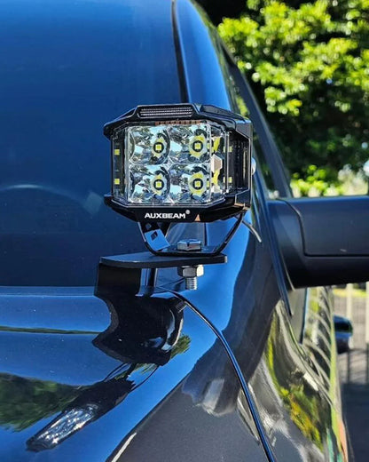 ليت 4 انش V-MAX Series | 4 Inch 92W 8960LM Spot Beam Side Shooter LED Square Pod Lights with Amber DRL