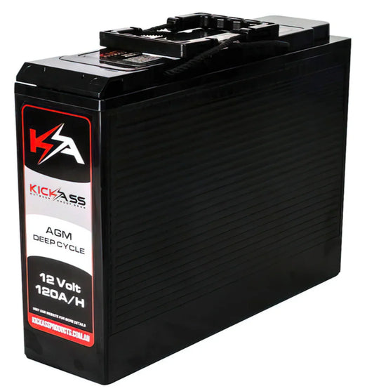 بطاريةKickAss Slimline 12V 120AH Deep Cycle AGM Dual Battery