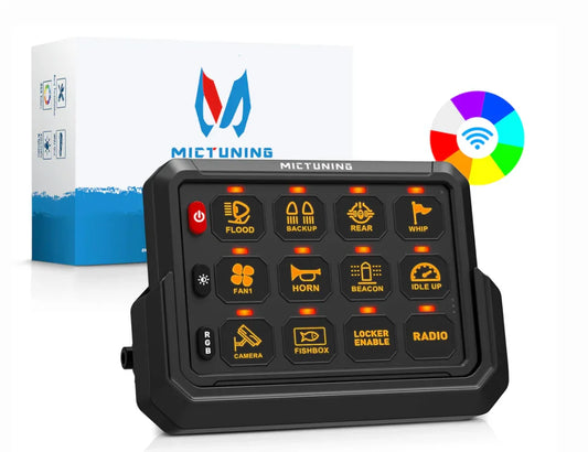 Wireless Cordless 12 Gang RGB Switch Panel P1s-AC, 5-Level Brightness, Multifunction Removable Panel
