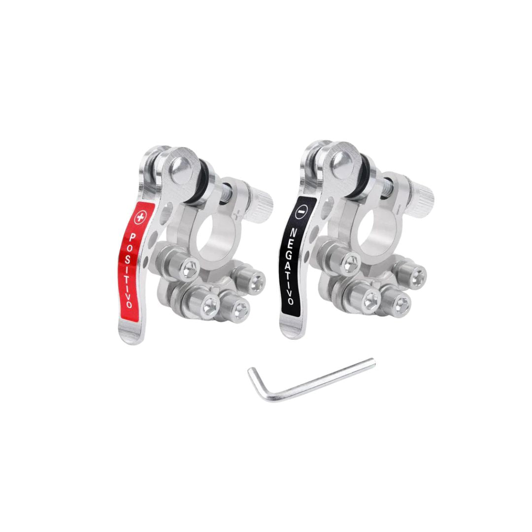 4 Way Battery Terminal Connectors Adjustable, 2PCS Quick Release Disconnect Car Battery Post Clamp