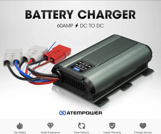 ATEM POWER 12V 60A DC To DC Battery Charger MPPT Dual Battery AGM Lithium LifePO4
