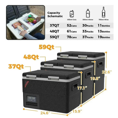 ثلاجة ومجمدة السيارات الكهربائية ست باور DT55 بمزلاق بطارية (12 فولت) | Setpower DT55 Car