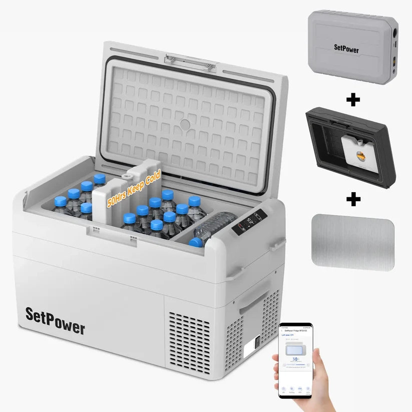 ثلاجة ومجمدة السيارات الكهربائية ست باور RF25 لرحلات تسلا (27 كوارت / 25.5 لتر - 12 فولت) | SetPower RF25 12V