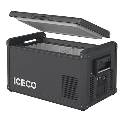 ICECO VL35ProS 12v refrigerator, 37Qt/35L Portable Freezer Powered by SECOP, Reversible&Removable Lid, 12/24V DC & 110-240V AC, 0°F to 50°F, 12v Freezer RV Car| With Slide&Battery
