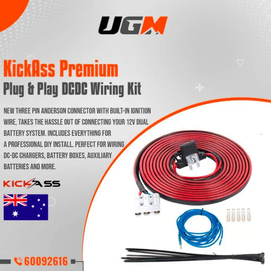 KickAss Premium Plug & Play DCDC Wiring Kit-ظفيرة