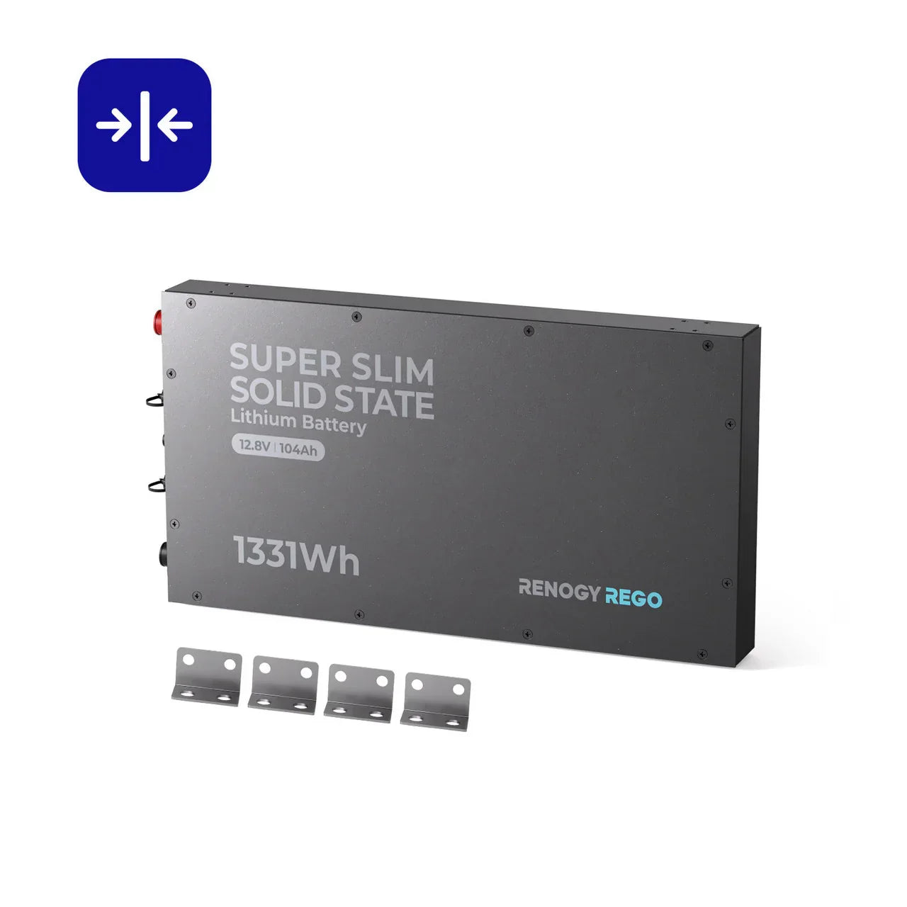 REGO - 12.8V 104Ah Super Slim Solid State Lithium Iron Phosphate Battery  ليثيوم نحيفة بطارية